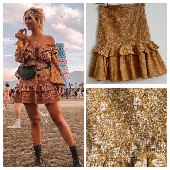 Spell & The Gypsy collective lioness ruched floral skirt 37447 - Picture 1 of 8